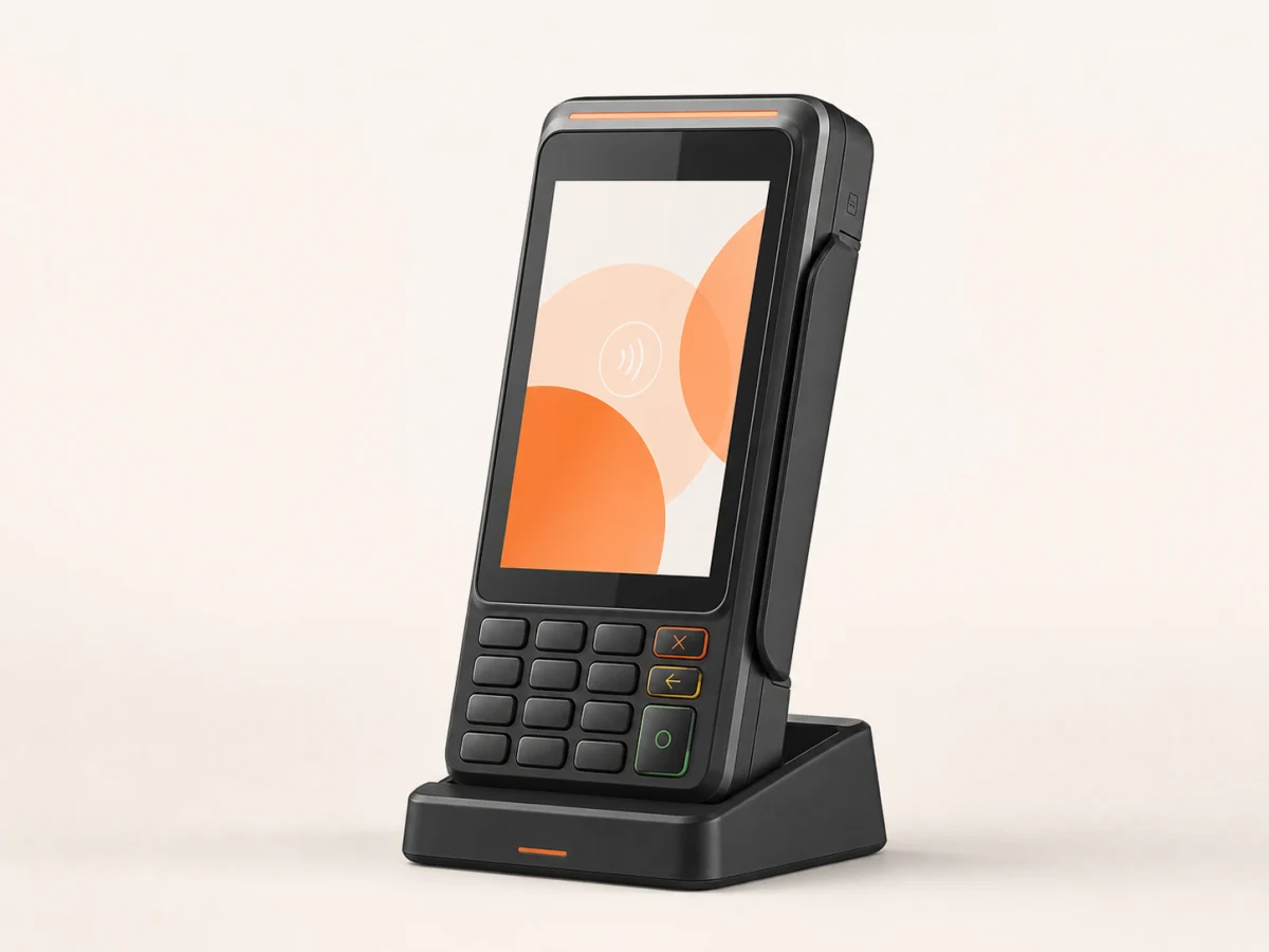 Modern contactless payment terminal for hospitality