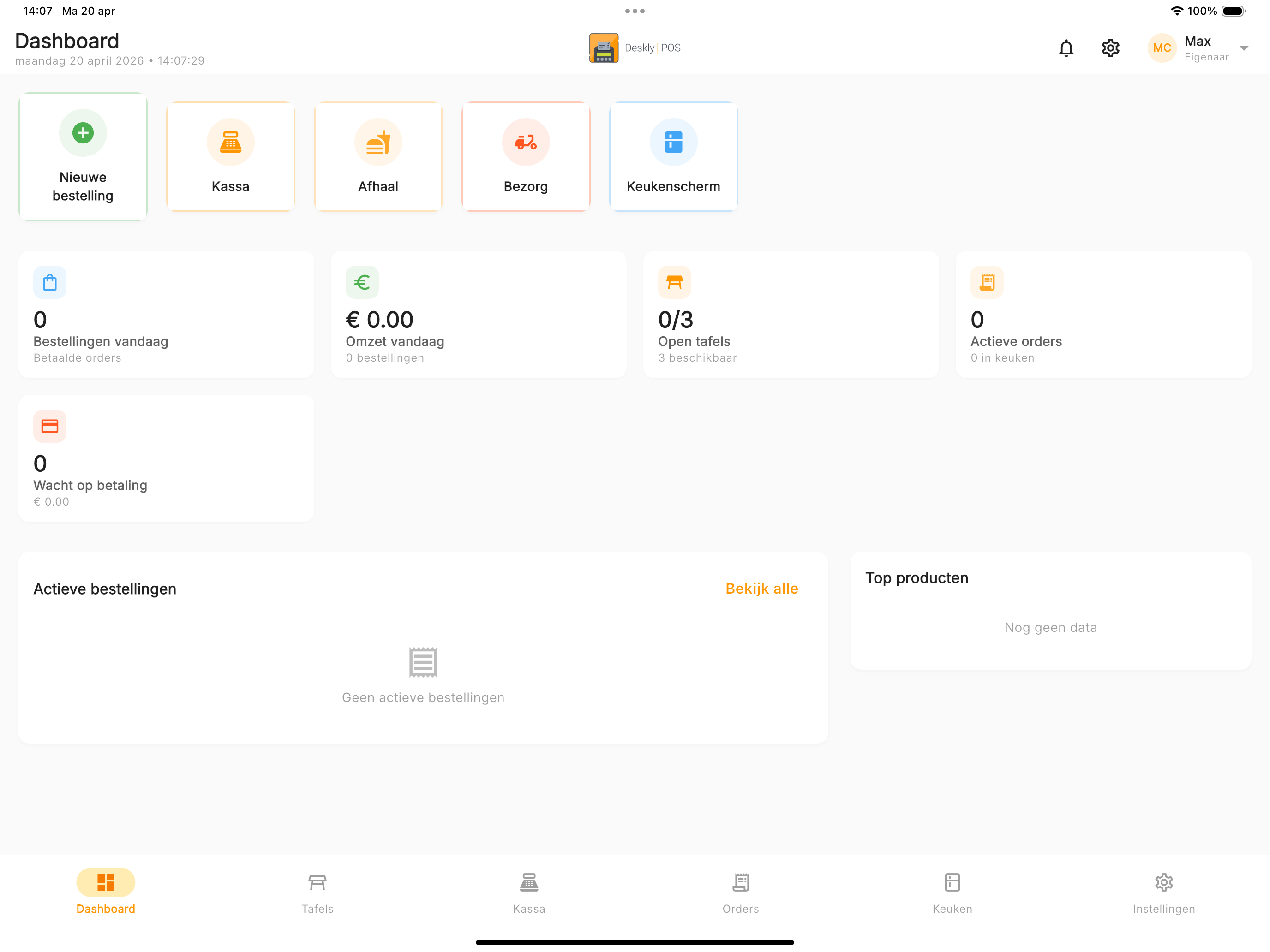 Modern hospitality dashboard with key KPIs